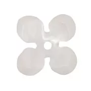 Cuentas de acetato en forma de flor 13,5 mm - Blanco nacarado x4