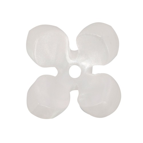 Cuentas de acetato en forma de flor 13,5 mm - Blanco nacarado x4