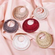 Colgante redondo de hilo tejido 46 mm - Dorado rosa x1