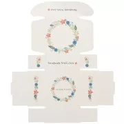 Caja de regalo DIY 6,5x6,5x3 cm - Handmade with Love & flowers - Kraft