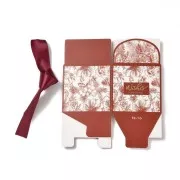 Caja de regalo con cinta 7x7 cm - diseño de flores - Ladrillo