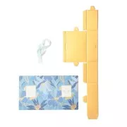 Caja de regalo 13x9x4,5 cm - motivo floral - Azul - Dorado