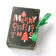 Caja de regalo 13x9x4,5 cm - Motivo navideño - Verde oscuro