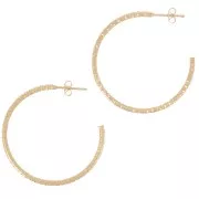 Pendientes de aro de diamante calado 36 mm - Chapado en dorado x2