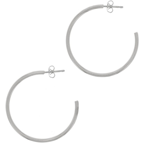 Aros abiertos 36 mm - Chapado en plata x2