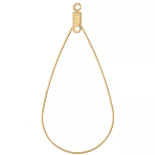 Colgador de pendientes 49x24mm Acero inoxidable 304L Dorado x2