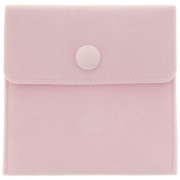 Bolsa de terciopelo con broche de presión para joyas 100x95 mm - Rosa claro x1