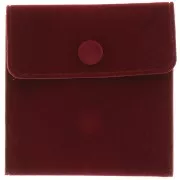 Bolsa de terciopelo con broche de presión para joyas 100x95 mm - Burdeos x1