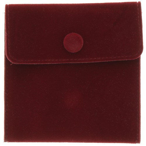Bolsa de terciopelo con broche de presión para joyas 100x95 mm - Burdeos x1
