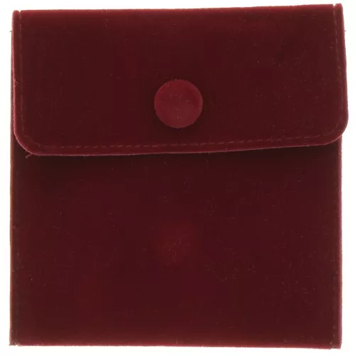 Bolsa de terciopelo con broche de presión para joyas 100x95 mm - Burdeos x1