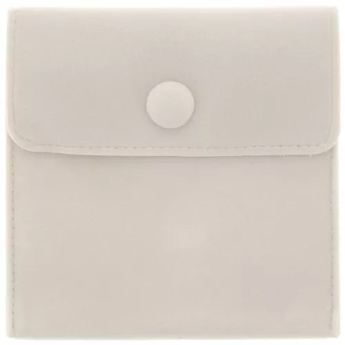 Bolsa de terciopelo con broche de presión para joyas 100x95 mm - Crudo x1