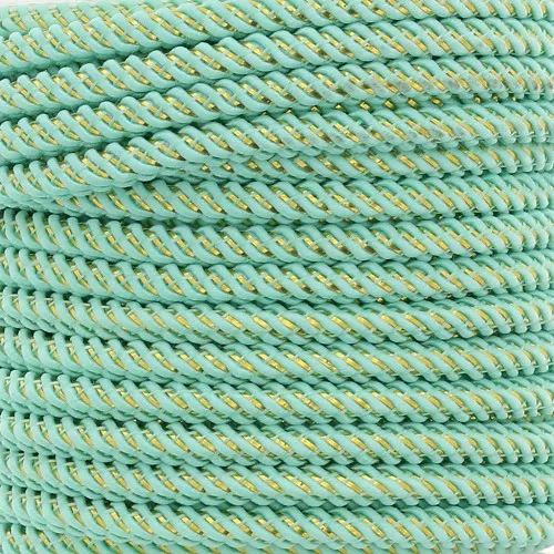 Cordón de poliéster trenzado e hilo metálico 3 mm - Veraman - Oro x1m