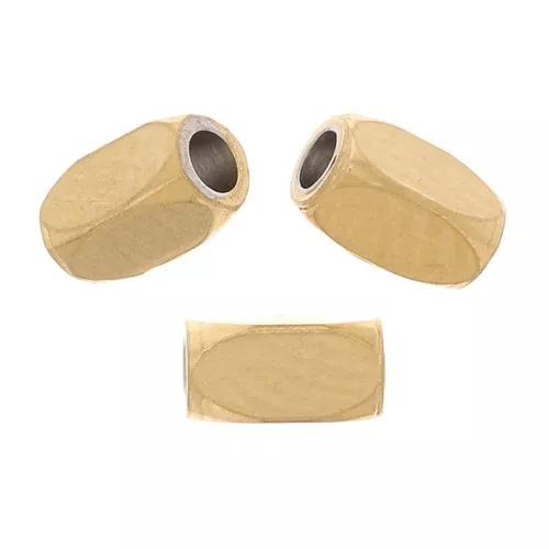 Cuentas rectangulares 4x2 mm - Acero inoxidable dorado 304 x10