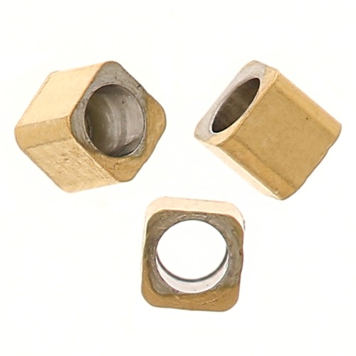 Cuentas cúbicas de 2 mm - Acero inoxidable 304 Oro x10