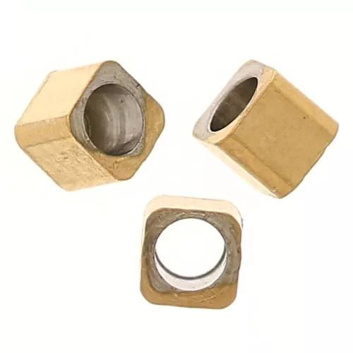 Cuentas cúbicas de 2 mm - Acero inoxidable 304 Oro x10