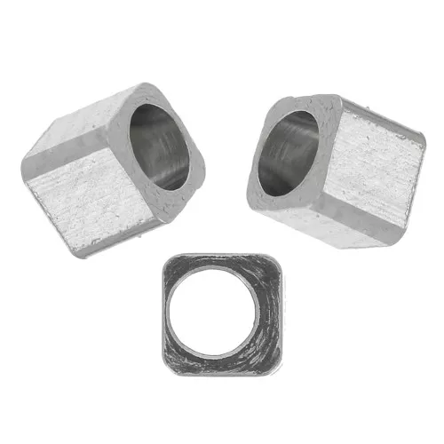 Perlas cúbicas de 2 mm - acero inoxidable 304 x20