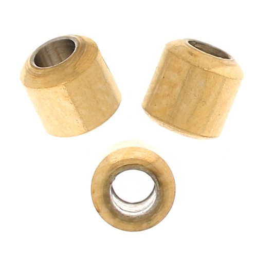 Perlas tubulares 2,5x2,45 mm - Acero inoxidable 304 Oro x10