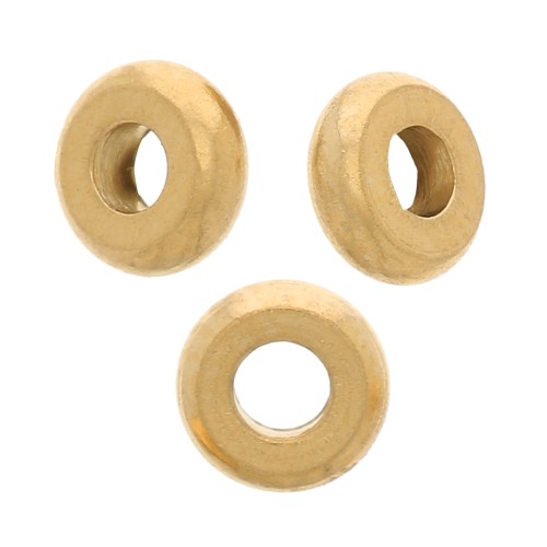 Cuentas de disco Heishi - Disco plano 4x1,5 mm - Acero inoxidable dorado 304 x10