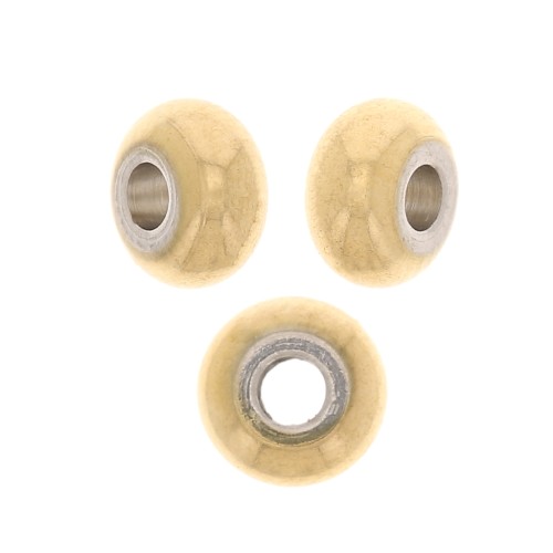 Cuentas de disco Heishi - Disco plano 6x3 mm - Acero inoxidable dorado 304 x10