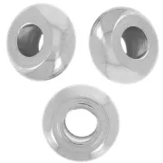 Perlas Heishi - disco plano 6x3 mm - Acero inoxidable 304L  x20