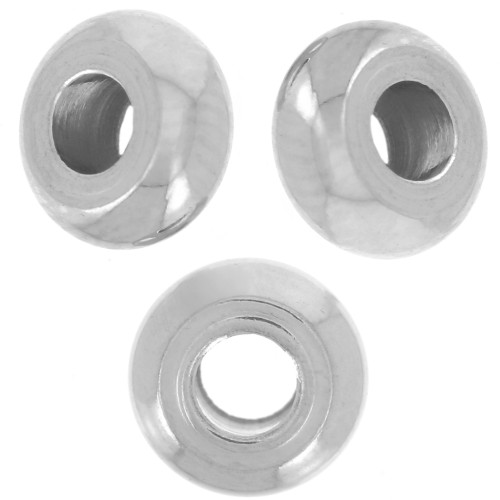 Perlas Heishi - disco plano 6x3 mm - Acero inoxidable 304L  x20