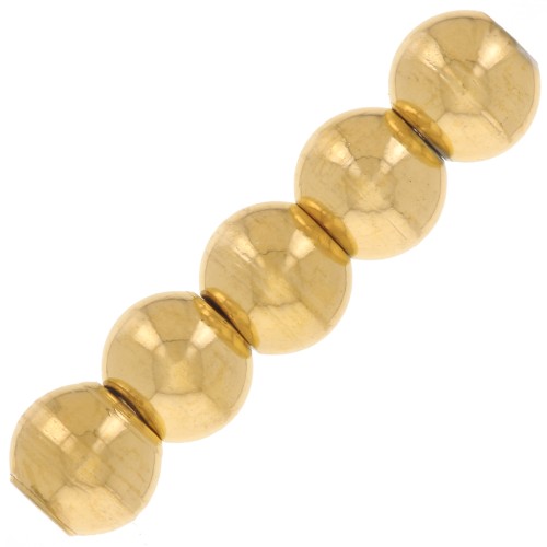 Cuentas redondas aplanadas de 4 x 3,5 mm - Acero inoxidable 303L Dorado x20