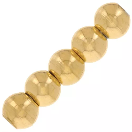 Cuentas redondas aplanadas de 4 x 3,5 mm - Acero inoxidable 303L Dorado x20