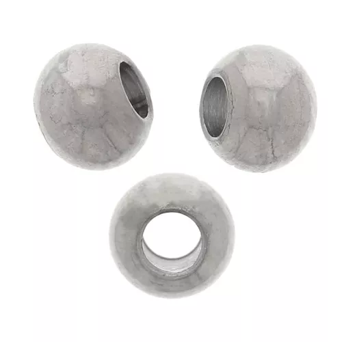 Perlas redondas aplanadas 4x3 mm - Acero inoxidable 304 x20