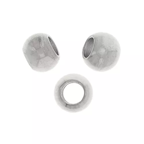 Perlas redondas aplanadas 3x2 mm - Acero inoxidable 304 x20