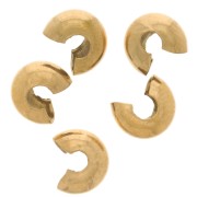 Tapas de cuentas aplastables 5mm - Acero inoxidable dorado 304L x10|raw }}