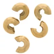 Tapas de cuentas aplastables 5mm - Acero inoxidable dorado 304L x10