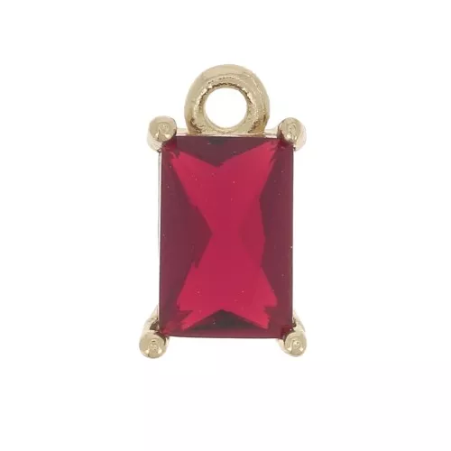 Mini Rectángulo con óxido de zirconio 8.5x5 mm - Dorado - Siam x1