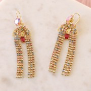 Mini Rectángulo con óxido de zirconio 8.5x5 mm - Dorado - Zafiro x1