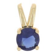 Colgante redondo con óxido de zirconio 6 mm - Dorado - Zafiro x1|raw }}