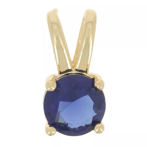 Colgante redondo con óxido de zirconio 6 mm - Dorado - Zafiro x1