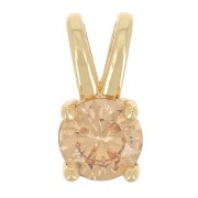 Colgante redondo con óxido de zirconio 6 mm - Dorado - Topacio claro x1|raw }}