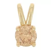 Colgante redondo con óxido de zirconio 6 mm - Dorado - Topacio claro x1