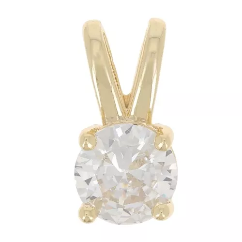 Colgante redondo con óxido de zirconio 6 mm - Dorado - Cristal x1