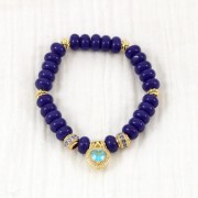 Colgante Corazón con óxido de zirconio 14x11 mm - Dorado - Cristal - Azul claro x1