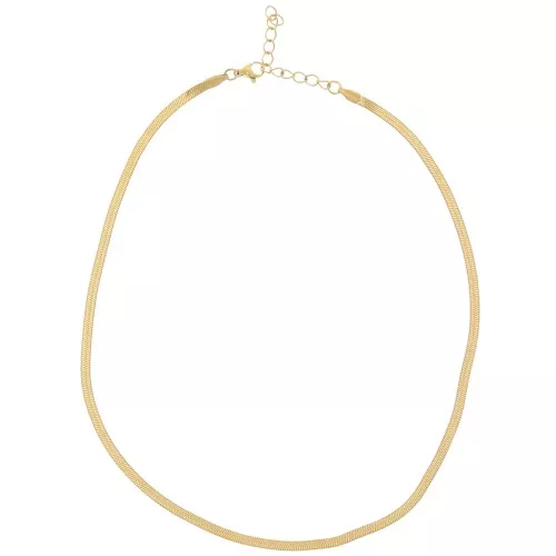 Gargantilla de malla espejo - serpiente plana 3,3 mm - Acero inoxidable 304 Oro x46cm