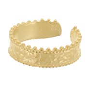Anillo ajustable de estilo étnico martillado - Chapado en oro x1|raw }}