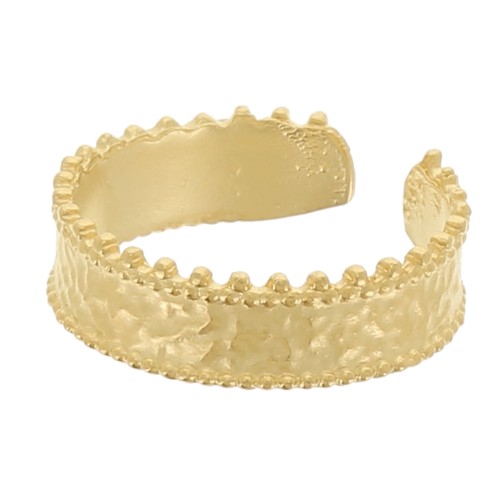 Anillo ajustable de estilo étnico martillado - Chapado en oro x1