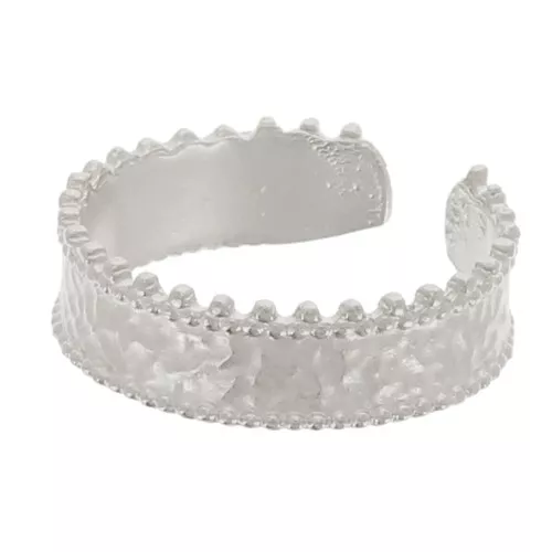 Anillo ajustable estilo étnico martillado - Chapado en plata antigua x1