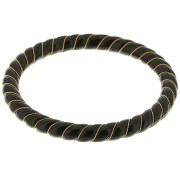 Brazalete trenzado de resina opaca con alambre de oro 64 mm - Negro x1
