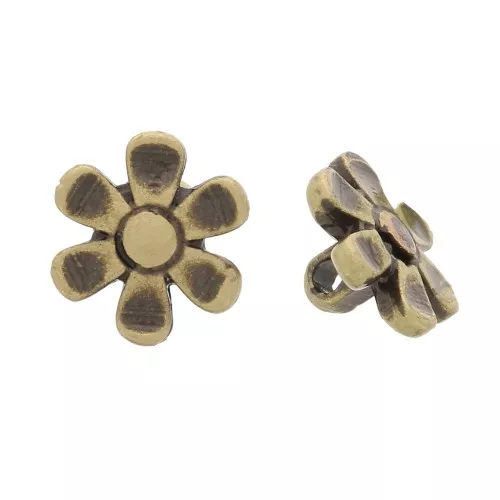 Címbalo - Cuenta Flor para Miyuki Delica y Rocaille 11/0 - 6mm Gerani - Bronce x1