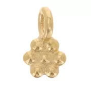 Mini Charm de flor de 3,8 mm - 3 micras chapado en dorado x1