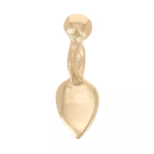 Mini dije pétalo con una pequeña bola 9x3 mm - 3 micras de dorado plateado x1
