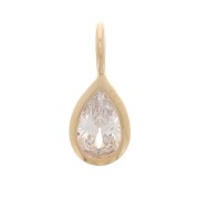 Mini encanto gota con un óxido de zirconio 10x4 mm - 3 micras de oro plateado - Cristal x1|raw }}