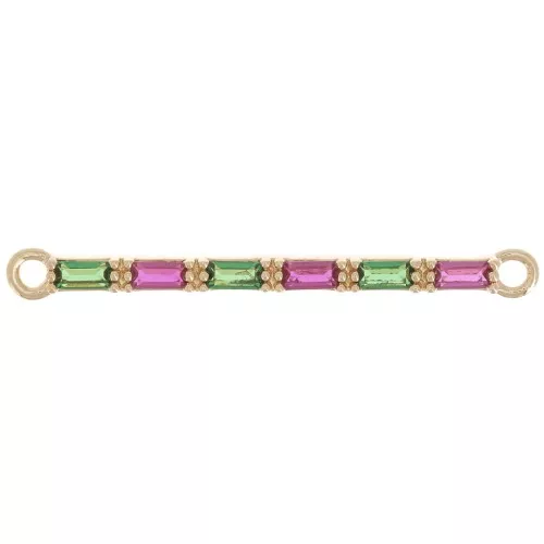 Inserto de barra rectangular multicolor 29,5x2mm - 3 micras chapado en oro x1