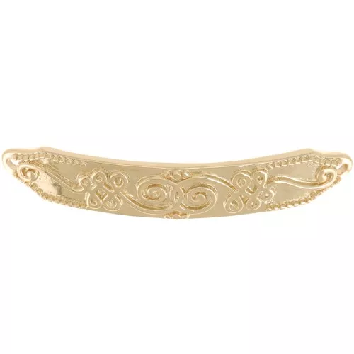 Inserto rectangular curvado 37x7,5mm - Patrón ornamental - 3 micras de oro plateado x1